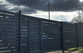 Ламель с дополнительными ребрами жесткости Rancho 118 мм. Серый графит, рал 7024
