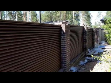 Монтаж-забора жалюзи под дерево (ламели твинго)